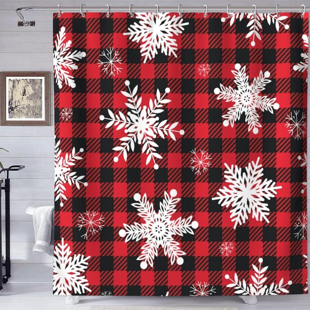 Christmas Serious Nutcracker Red Delight Home Decorations Decor Opacity Spa Curtain Bathroom Shower Curtain Set 72 X 72 Inch