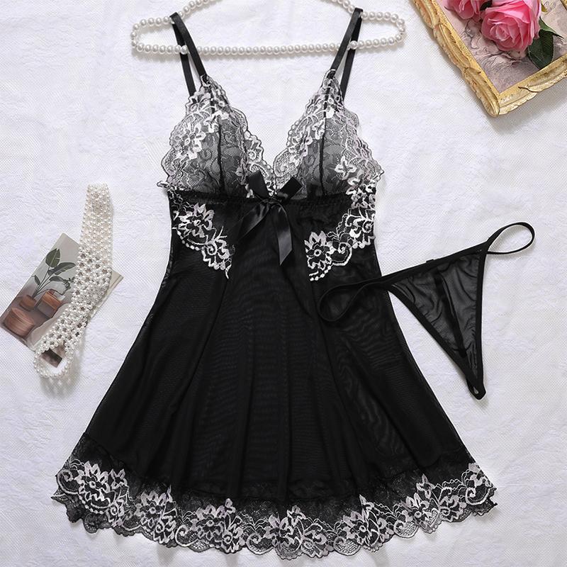 

Новый Сексуальный Женский Фиолетовый Кружевной Набор Ночной Сорочки Просвечивающий Подвеска Глубокое V Пижама Платье Эротические Бэбидоллы Сексуальное Свадебное Белье S