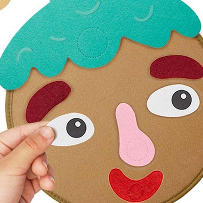 DIY Felt Emoji Stickers for Kids – Cute Non-woven Face Puzzle with Changeable Expressions