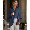 Autumn and winter crew neck pullover knitted sweater women's loose lazy style solid color women's sweater