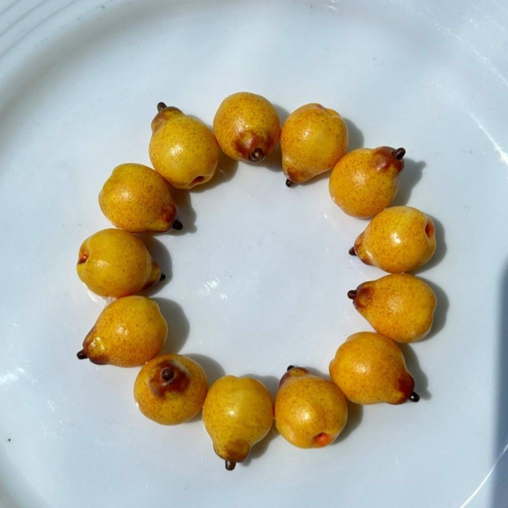 3D Fruit Resin Fruit Bracelet Elastic Rope Cartoon Bracelet Y2K Fruit Beaded Bracelet  Summer