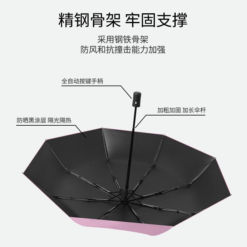 Automatic UV vinyl sunscreen umbrella, sunscreen umbrella, automatic one-click opening and folding umbrella, sunscreen and UV protection, compact