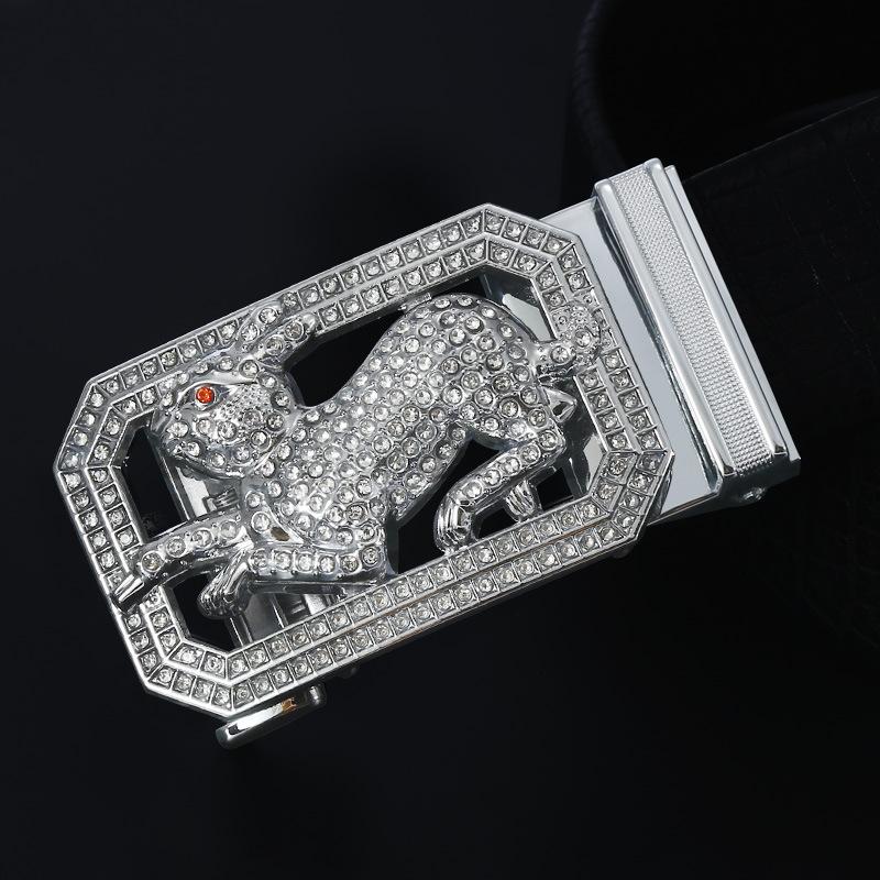Zodiac Belt Men'S Business Cowhide Alloy Automatic Buckle High-End Belt Gift