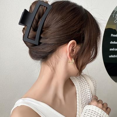 Elegantní obdélníkové sponky do vlasů Matná plastová vlásenka s neklouzavým povrchem Extra velký dráp do vlasů