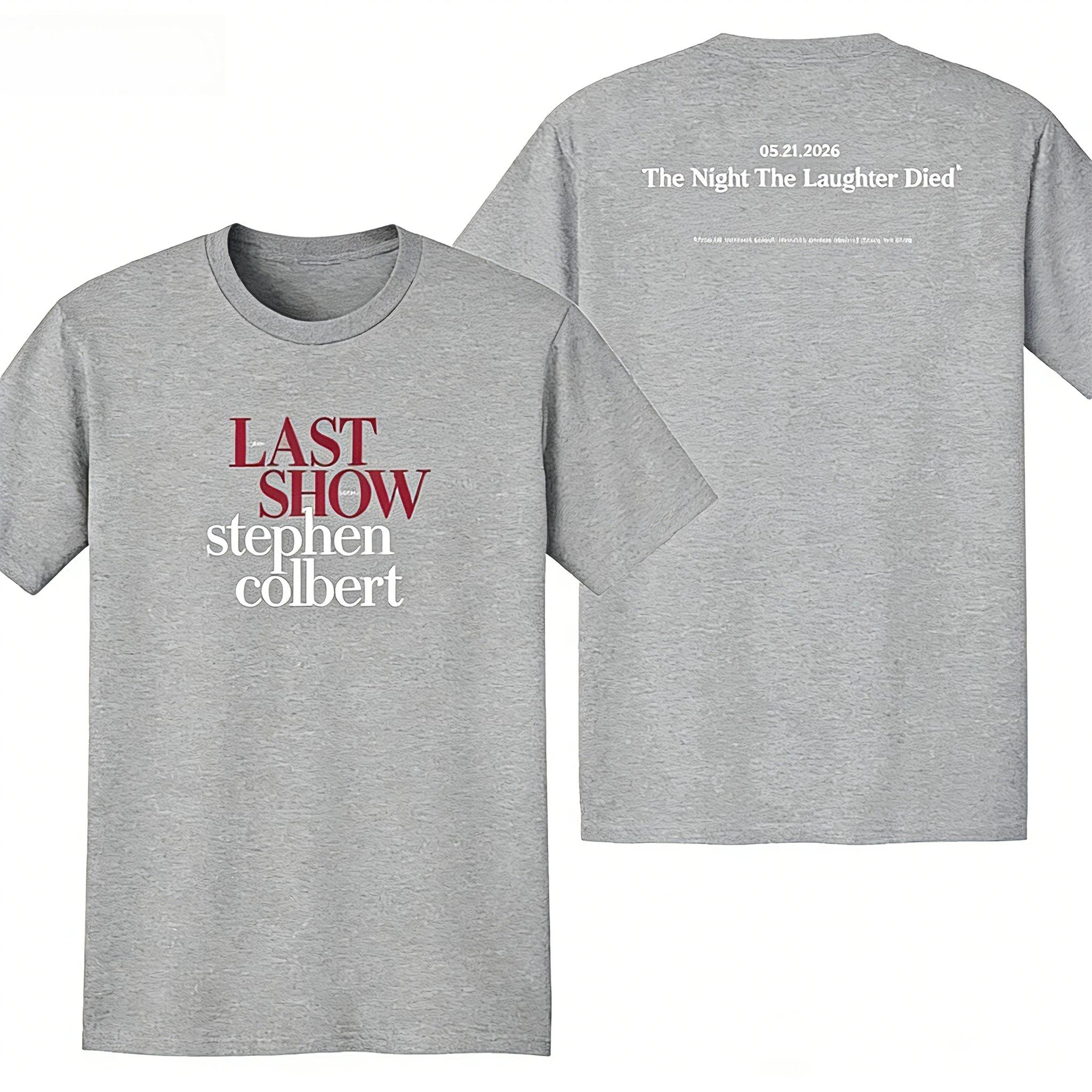

2026 Short-sleeved T-shirt The Last Show Featuring Stephen Colbert with Vintage Concert Pattern Comfortable T-shirt M