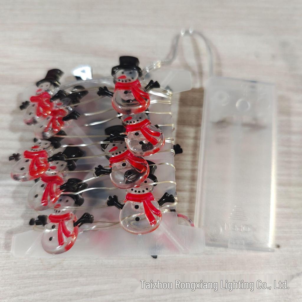 LED Christmas String Lights - Santa, Candy Cane & Snowman Designs with Battery Box, Copper Wire Decoration