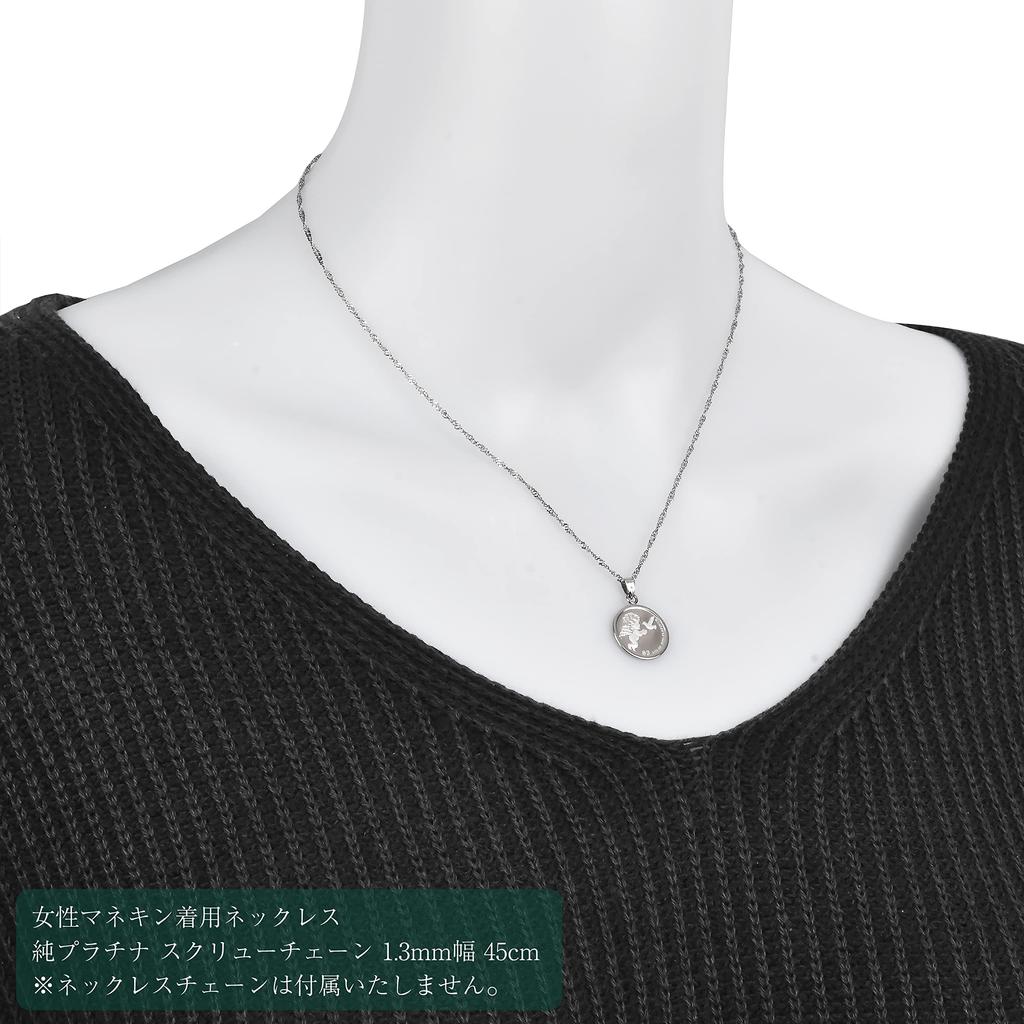 Speranza Pt999 Pure Platinum Coin Pendant Top Tuvalu Angel Pt850 Simple Frame Engraved 1/25oz