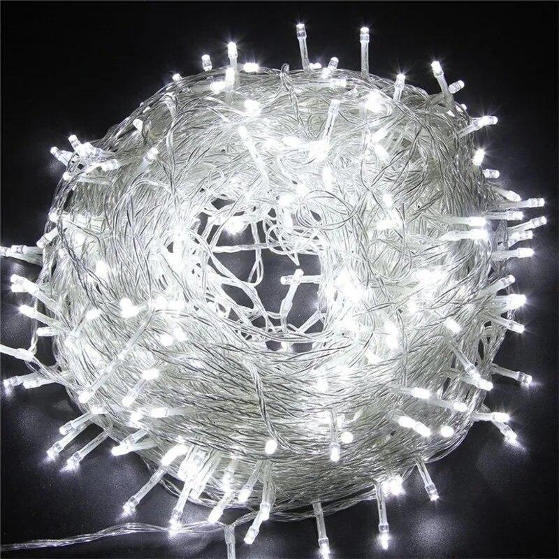 10M 20M 50M 100M Christmas Garland Lights Led String Fairy Light Festoon Lamp Outdoor Decorative Lighting for Wedding Party