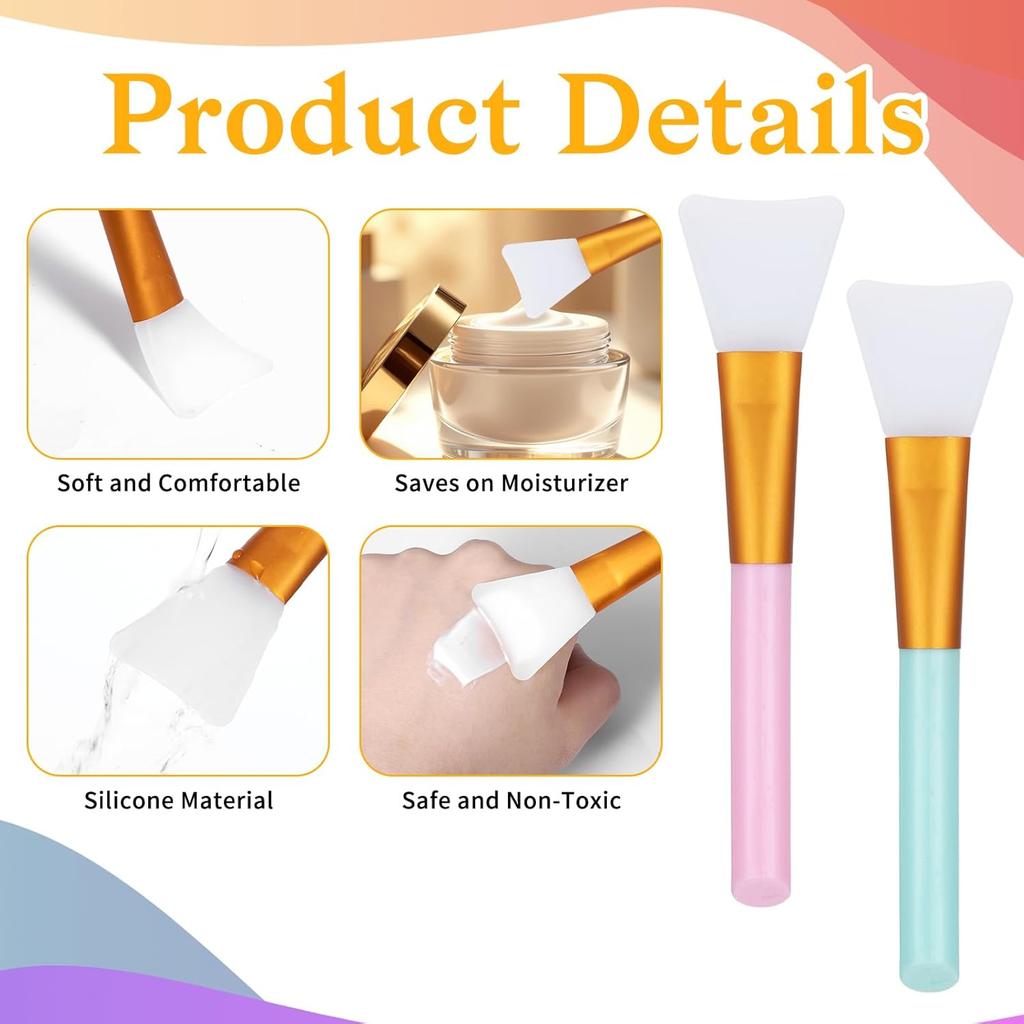 2 Pcs Mask Applicator Tool, Soft Silicone Face Mask Brush, Hairless Body Lotion and Body Butter Applicator Tools, Sector Brush Makeup Tools for Women