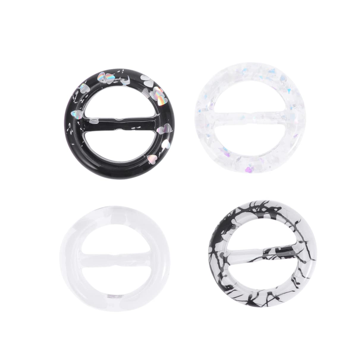 

CALLARON Scarf Rings, 4-Piece Set, Simple, Ink Style, Small, Cute T-Shirt Accessories