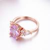 Pink Diamond Crystal Princess Ring Goose Egg Simulation Diamond Engagement Ring
