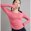 Women's 2025 Nude-Feel Yoga Set: Chest-Pad, Finger-Hole, Slim-Fit, Long Sleeve