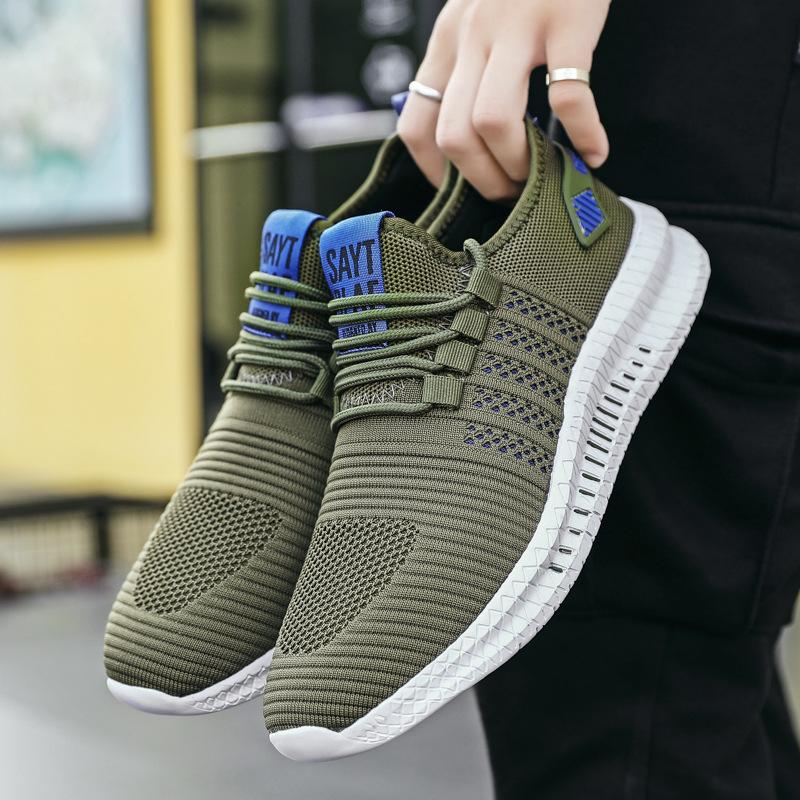 Fashion Brand Men Sneakers Lace-up Mesh Men Casual Shoes Fashion Lightweight Walking Shoes Comfortable Men Running Shoes Tenis Masculino