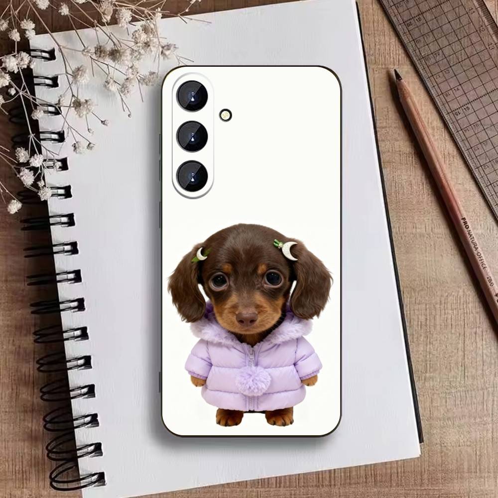 Goofy Dogs Big eyes Phone Case For Samsung Galaxy A73,21,22,32,71,53,52,51,80,5G Soft Black Cover