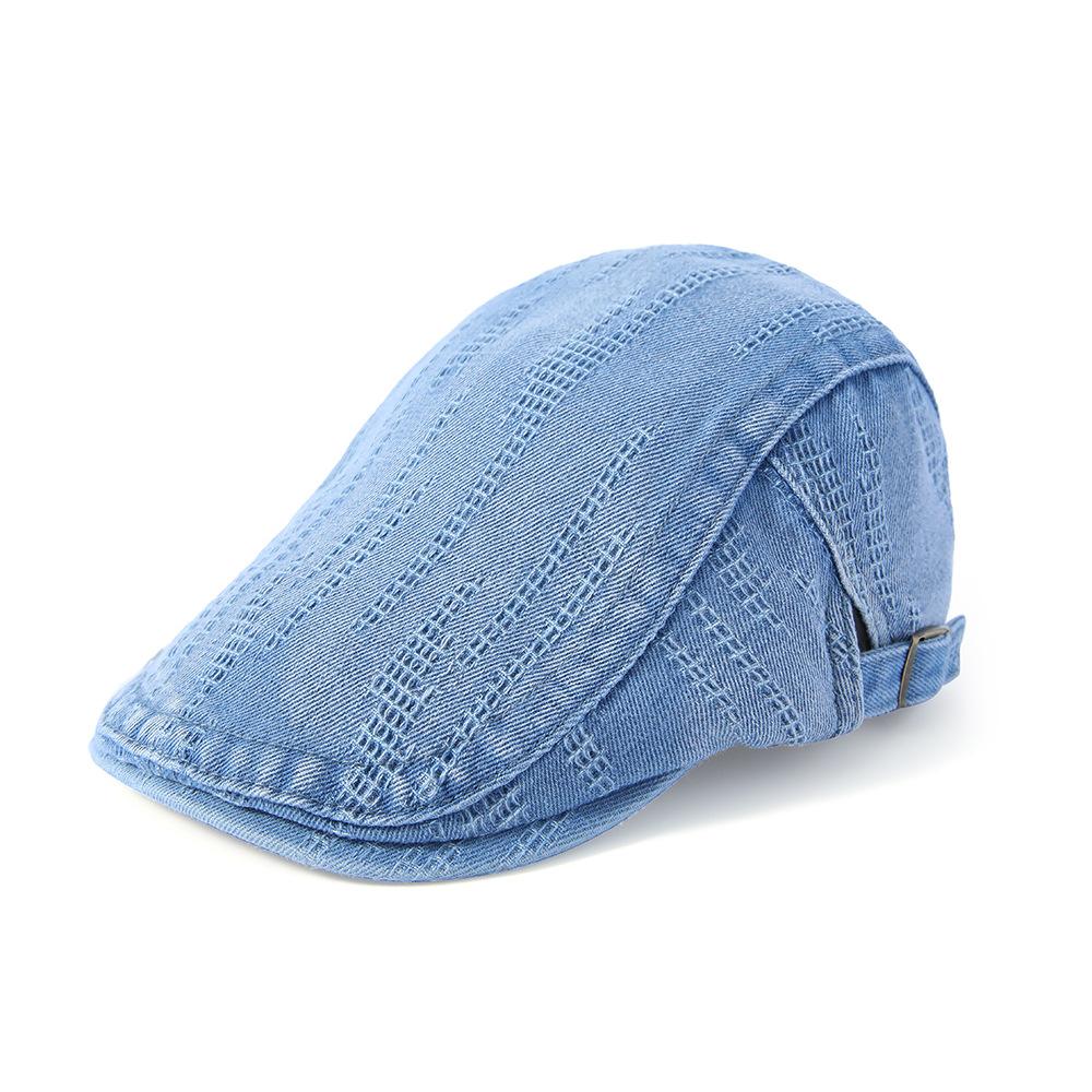 Denim Vintage Beret Men Women Spring Summer Cap British Forward Hat Sun Hat