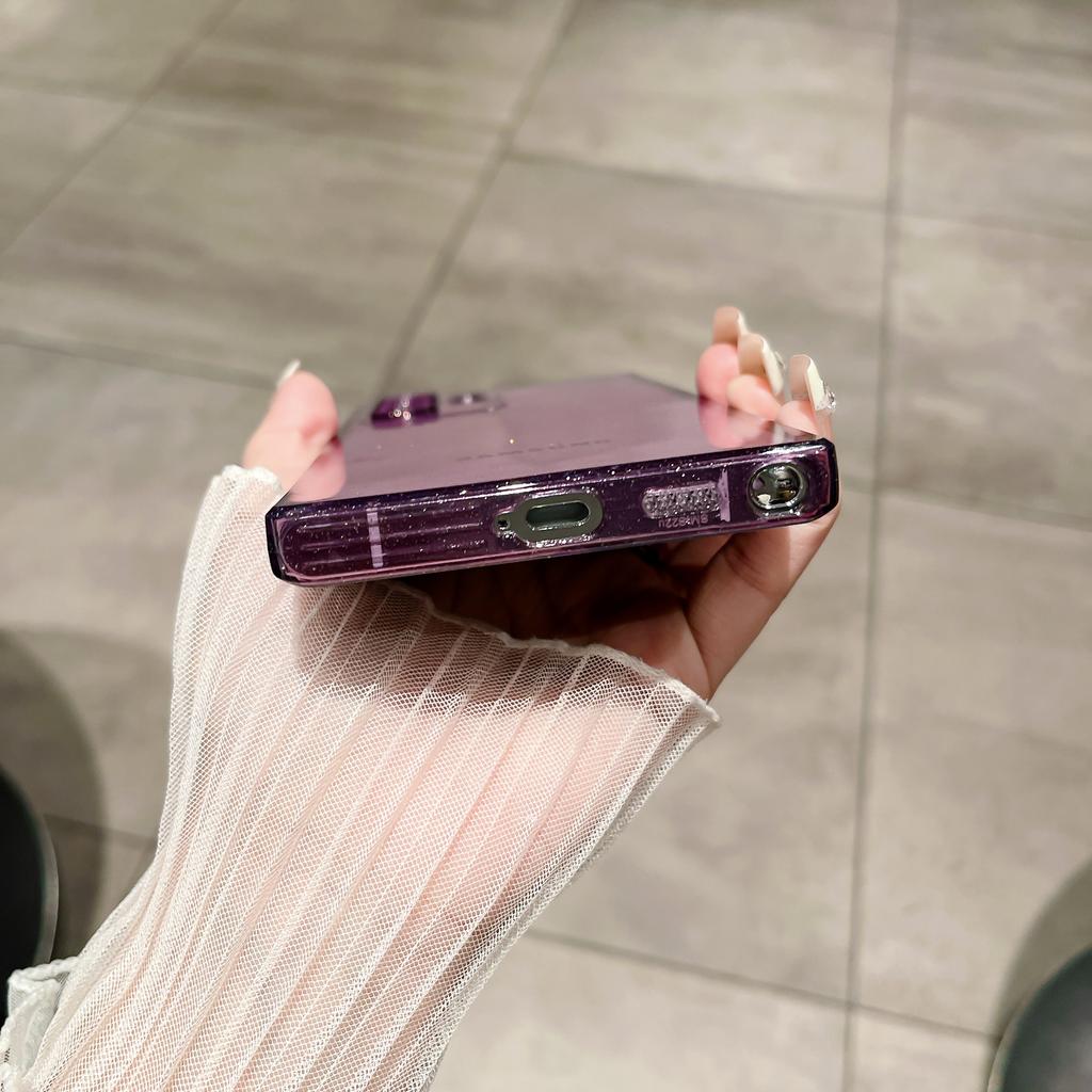 Funda de silicona con purpurina de colores para Samsung S25 Ultra S24 S23 S22 Plus S21 S20 FE A55 A35 A54, funda fina de TPU suave a prueba de golpes