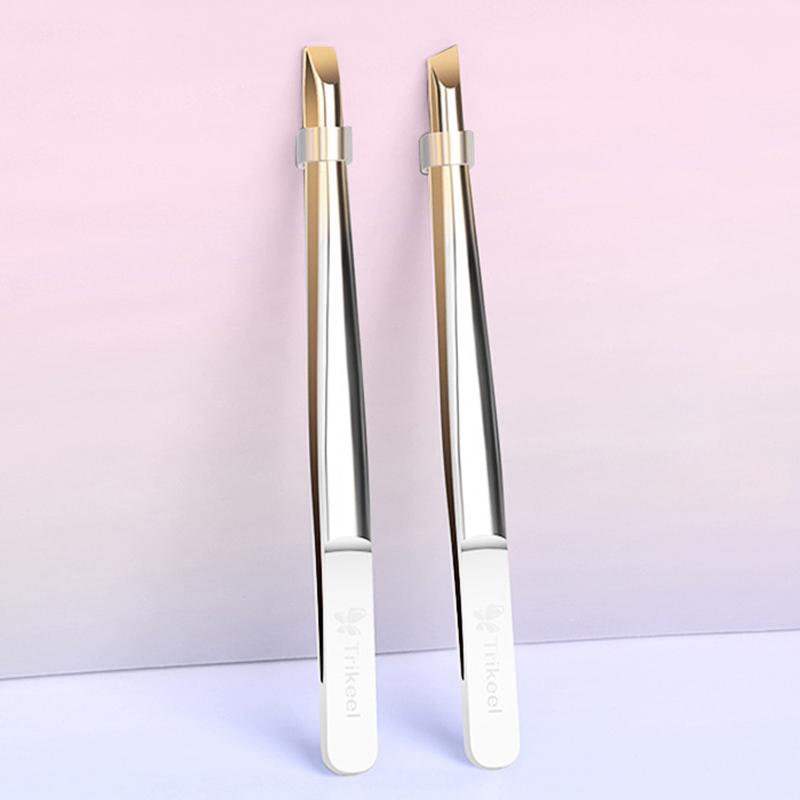 Stainless Steel Flat/Slant Tip Multifunction Tweezer Eyebrow Tweezer Face Hair Removal Make Up Tool False Eyelashes Tweezer Tool
