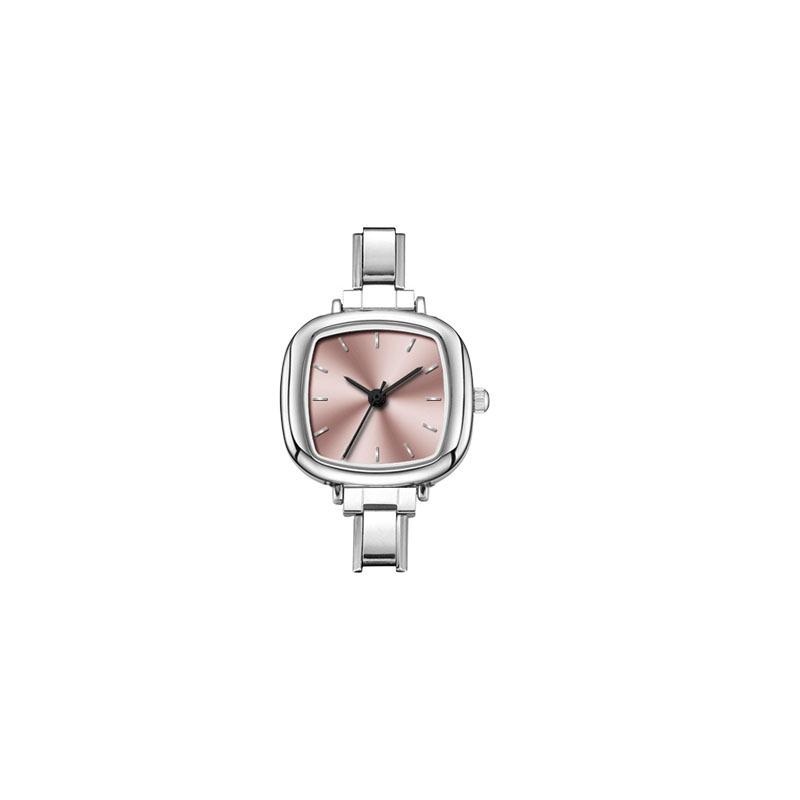Ins Rounded Square Trend Retro Square Dial Quartz Watch For Men Women Stainless Steel Link Band Simple Daily StudentFashionWrist