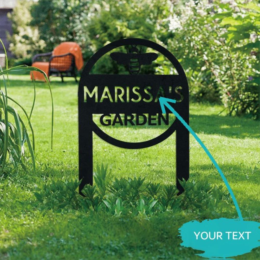 

Customizable Metal Garden Sign Floral Theme Weatherproof Yard Art for Wedding Outdoor Decor 12inch/30cm