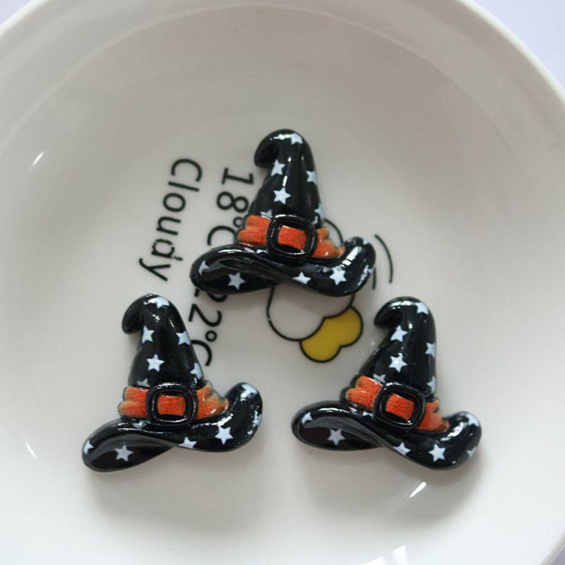 10 Pcs Cute Cartoon Halloween Ghosts, Skeletons, Pumpkins Flat Back Resin DIY Jewelry Hairpin Craft Decoration Accessorie