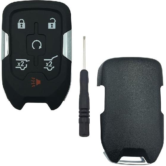 Remote Car Key Fob Cover Case fit for 2015 2016 2017 2018 2019 2020 Chevy Tahoe Suburban/GMC Yukon Keyless Entry Key Fob Shell (Style D)