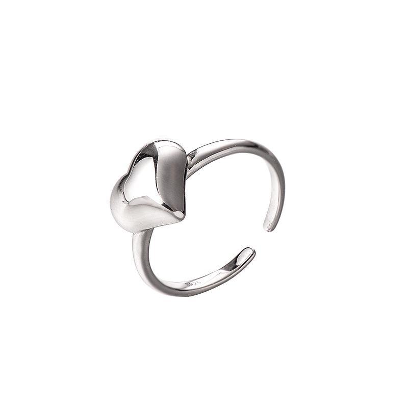 Banyan Tree S925 Silver Luxury Heart Ring - Minimalist Cold Style for Women