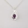 Amethyst Gemstone 925 Sterling Silver Jewelry Zircon Pendant 1.4" , Partywear Women's Pendant, Anniversary Gift For Her CZP-16-1