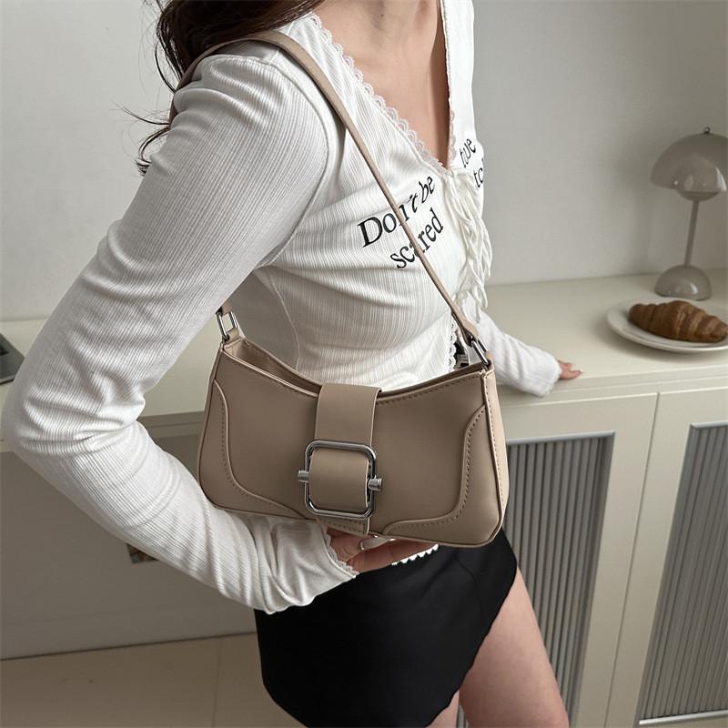 Elegant Spring Shoulder Bag For Women Trendy Pu Crossbody Bag With Exquisite Sewing Urban Fashion