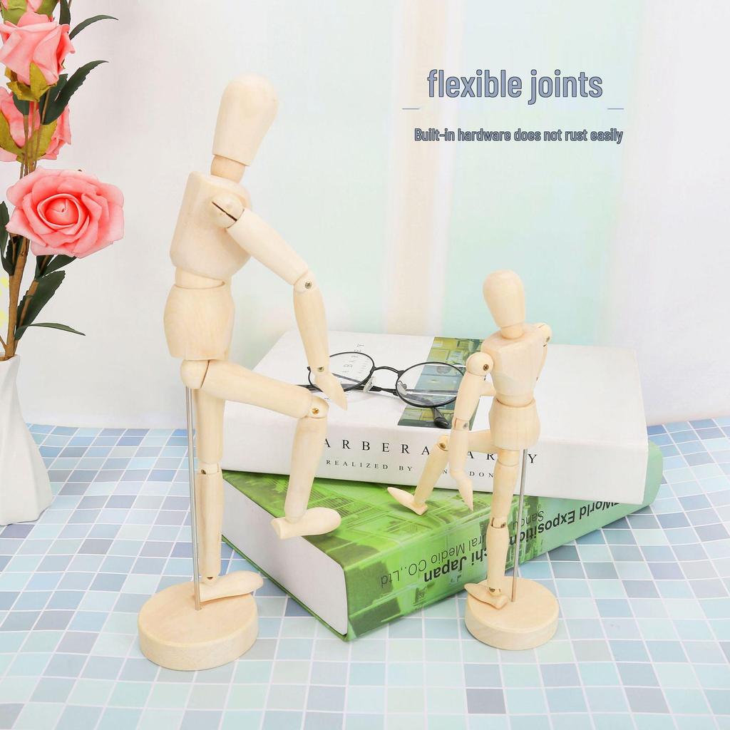 12-inch and 10-inch Jointed Wooden Mannequin Doll for Art and Painting