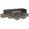 Grey Garden Sofa Set with Cushions 10 Pcs