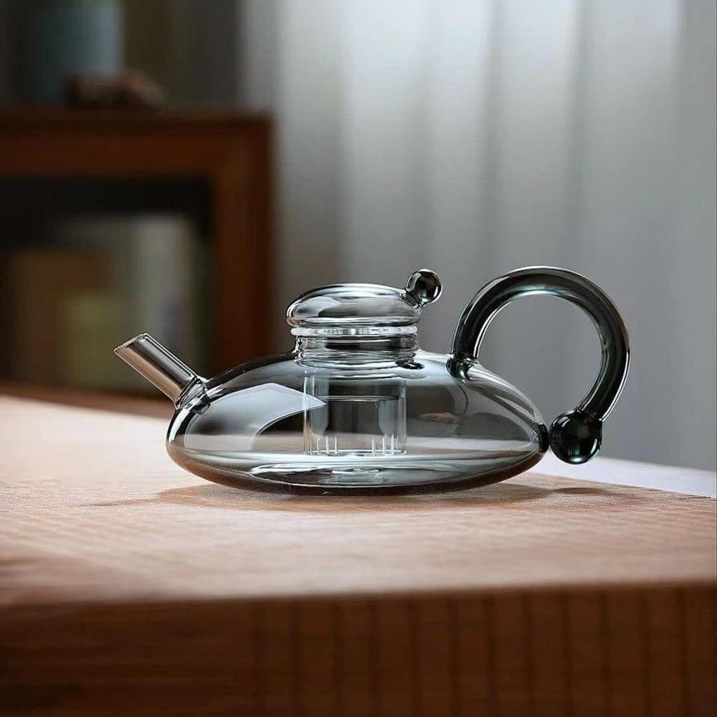 Sage Afternoon Tea Set: Heat-Resistant Glass Teapot with Fruit Tea and Emma's T0 Electric Ceramic Stove