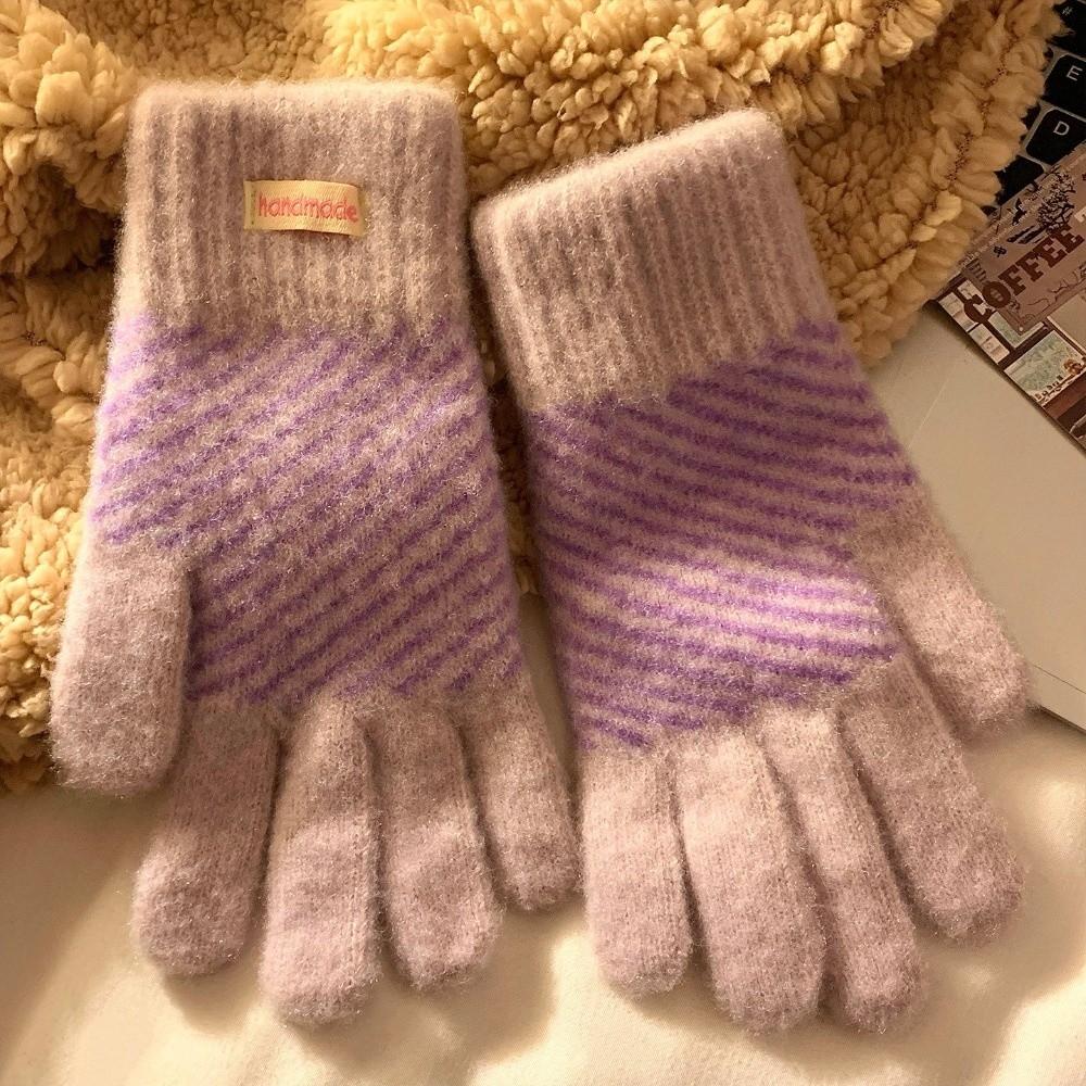 Polyester Winter Touch Screen Gloves One Size Thick Fleece Lined Gloves Cycling