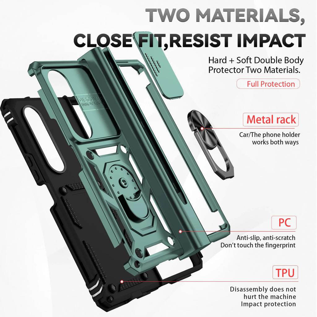 Non-Slip Camera Protective Phone Case for Samsung Galaxy Z Fold 4 5G Fold4 Zfold4 Anti-Drop Kickstand Coque Cases