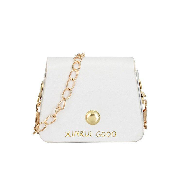 

Летняя мини-сумка с однотонной цепочкой, женская, 2024, новая, модная, простая, темпераментная, сумка через плечо с помадой one size fits all белый