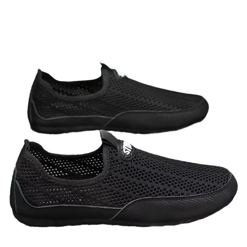 Men's shoes summer fly-woven mesh sports leisure thin-soled mesh shoes men's work soft-soled light labor insurance casual shoes