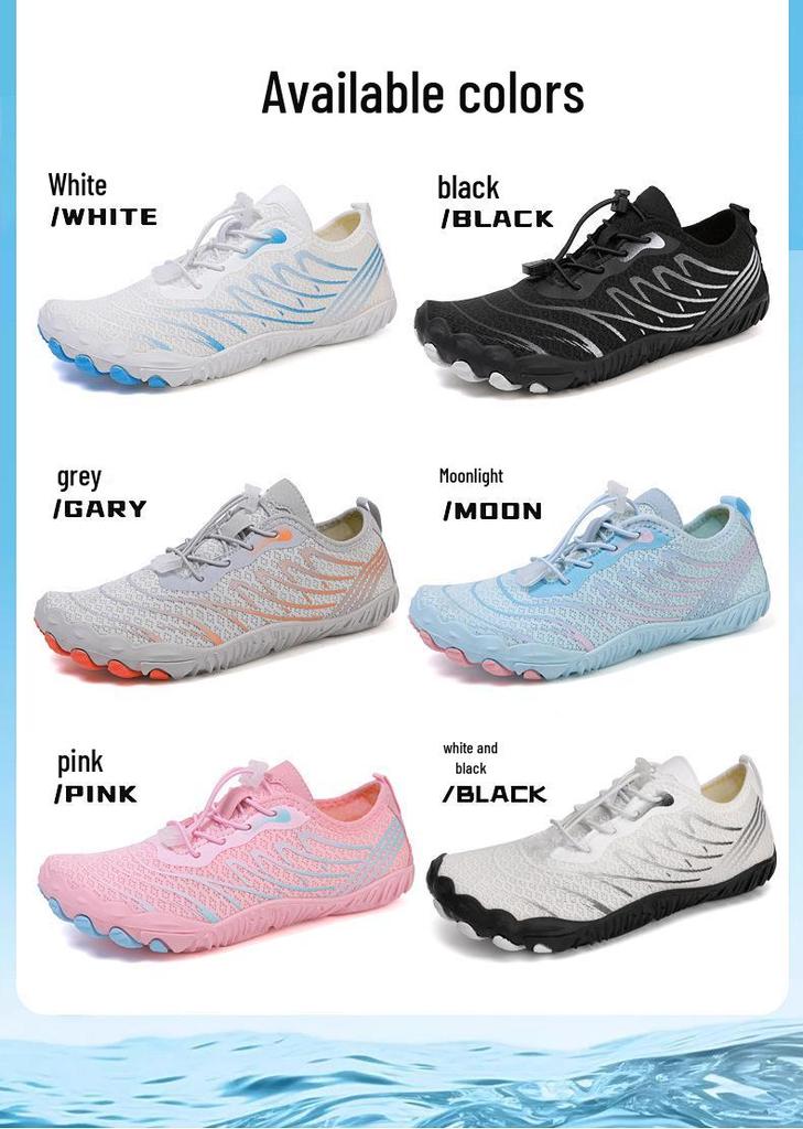 Cross-Border Breathable Outdoor Water Shoes: Five-Finger Barefoot, Non-Slip for Hiking, Rafting, Beach - Men & Women.