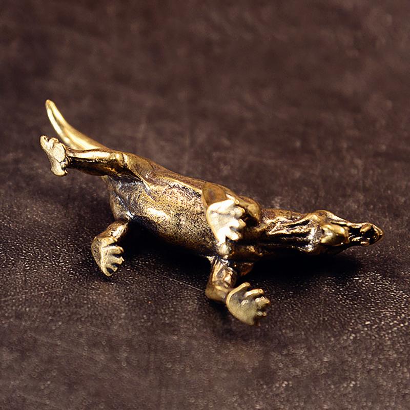 Ancient Animal Dinosaur Statue Car Decoration Craft Home Decor Accessories Retro Brass Dinosaur Miniature Figurines