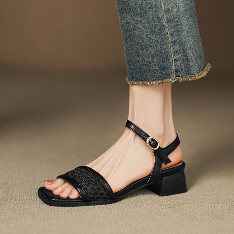 

Summer women s one-word sandals solid color casual size women s shoes soft sole comfortable buckle new flat sandals 43 (customized non-return and exchange)
