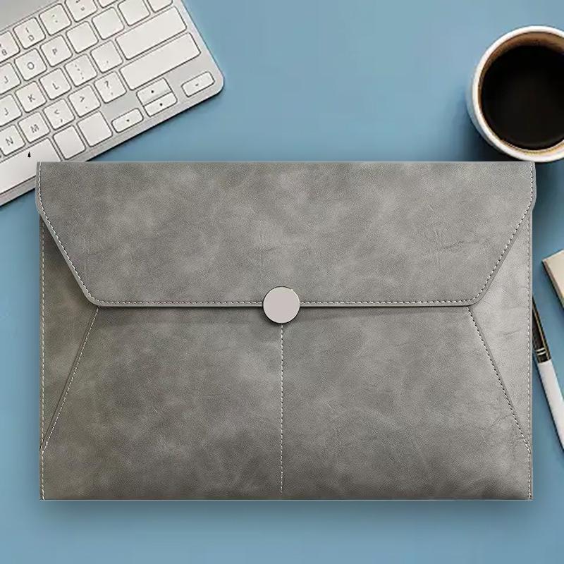 A4 Large Capacity Imitation Leather Document Bag with Snap Closure A4