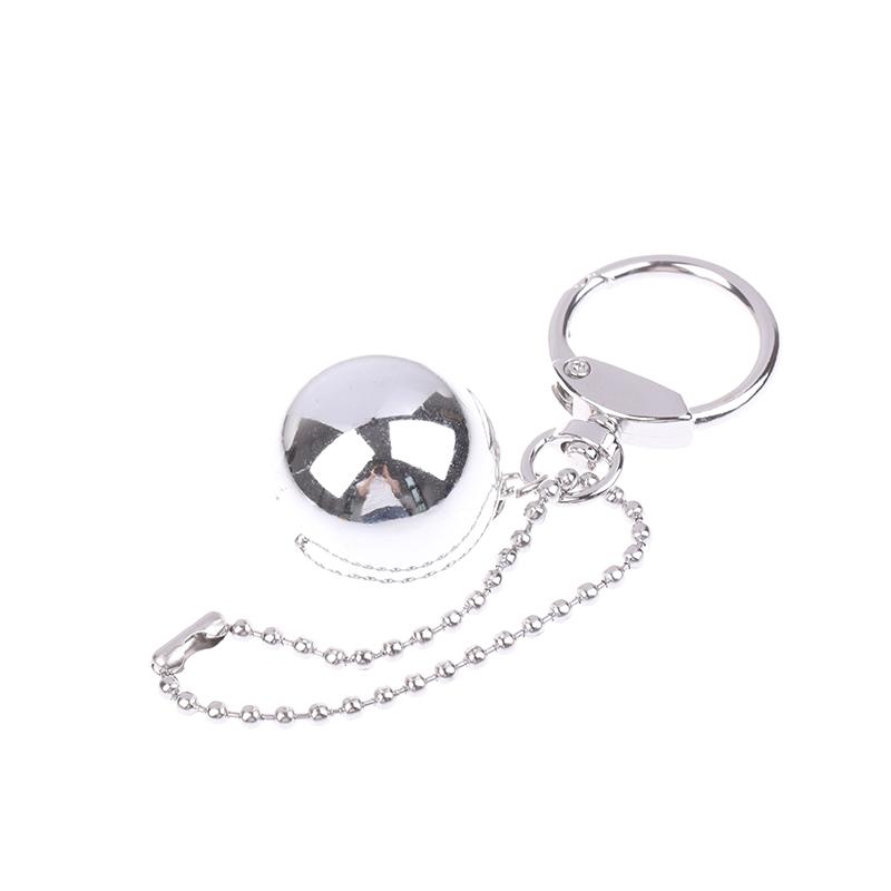 Korean Cool Metal Big Ball Pendant Keychain Simple Bag Charm Decor Earphone Case Accessories Gift