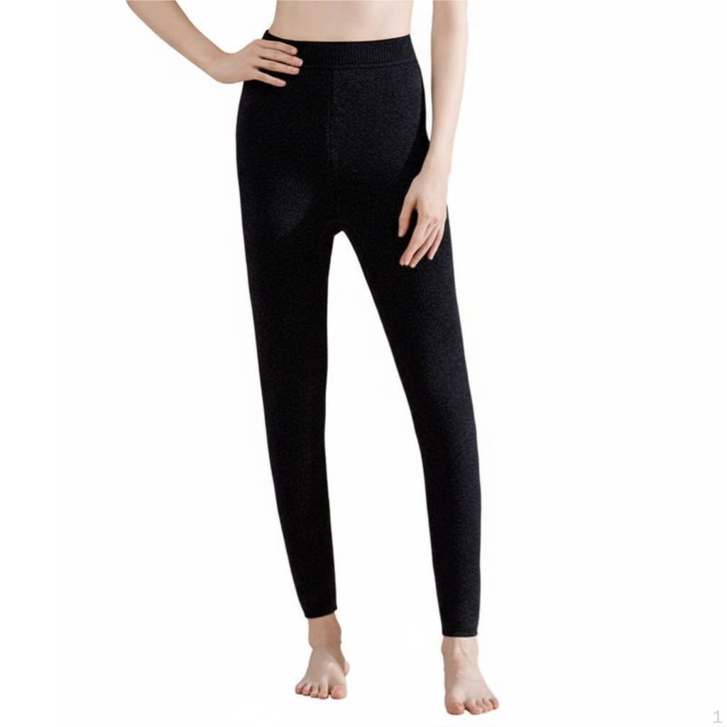Thermal Pants, Fleece Lined, High Waisted Fit, Winter Leggings for Men & Women 3XL Black