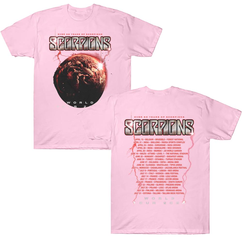 

Scorpions Coming Home Tour 2026 T Shirts Metal Scorpions Cotton Tees Short Sleeve Hard Rock Band T-shirts Round Collar Clothes Anime T-shirt S рожевий