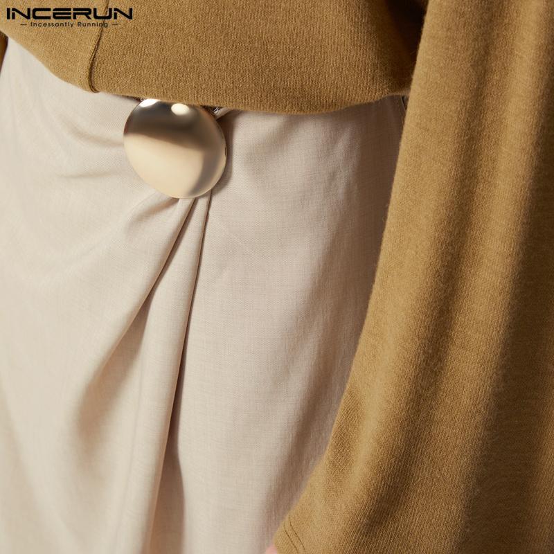 INCERUN Herren Reißverschluss Unregelmäßige Lagen Lässige Lange Gerade Hosen Hose