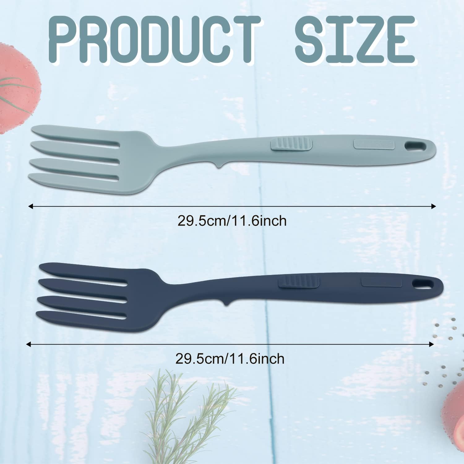 2pcs Silicone Flexible Forks, Silicone Cooking Fork Heat Resistant, Multifunctional Nonstick Blending Fork for Cooking Utensil for Kitchen Stir Mix