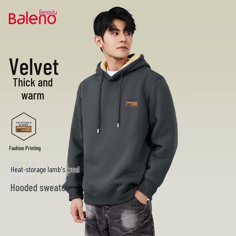 Baleno Men's Lamb Fleece Hooded Sweatshirt