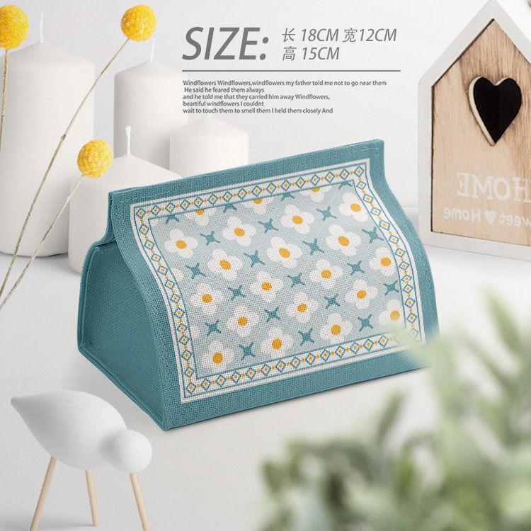 

Ins Oil Painting Paper Box Leather Tissue Cover Car Creative Storage for Desktop Student Dormitory Office Living Room Bedroom