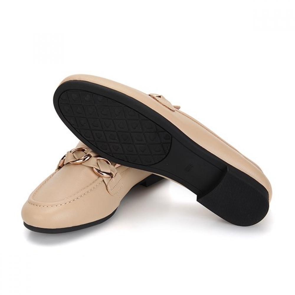 BARBARA Leather Basic Chain Decoration Women Loafer 1.5cm Bbg140be