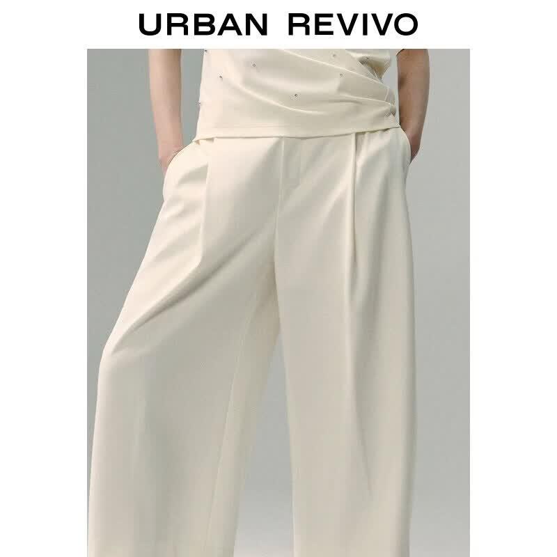 UR Urban Series Pleated Cropped Wide-Leg Pants