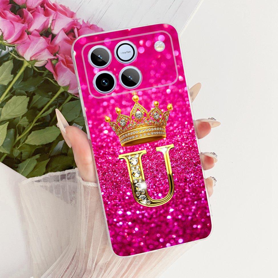 Clear For Honor Win AAP-AN00 Case For Honor Win Cover Aesthetic Luxury A-Z Letters Fashion Boys Girls Cool Crown Soft Casing