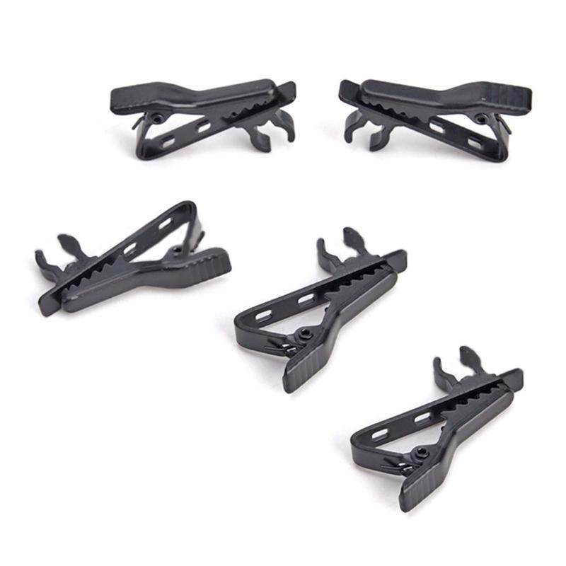 Ansteckmikrofon-Klammer Set mit 5 Mikrofon-Eisenklemmenhalter für Sprachaufnahmen Mikrofon Freisprechzubehör